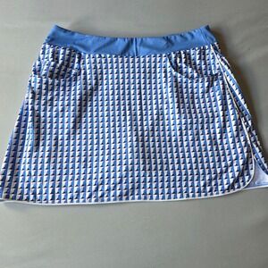 Maelreg Performance Golf Skort XL Blue White Geometric Print Athletic Skirt NWT‎